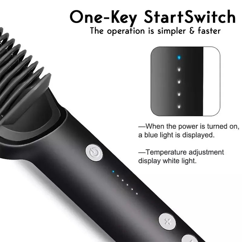 Electric Hair Straightener Brush – Comb + straightener in one, quick styling for busy mornings