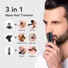 3 in 1 Mini Pocket Nose Hair Trimmer Painless Clipper Nose Ears Hair Eyebrow Waterproof Portable Trimmer For Men Women