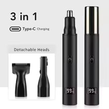 3 in 1 Mini Pocket Nose Hair Trimmer Painless Clipper Nose Ears Hair Eyebrow Waterproof Portable Trimmer For Men Women