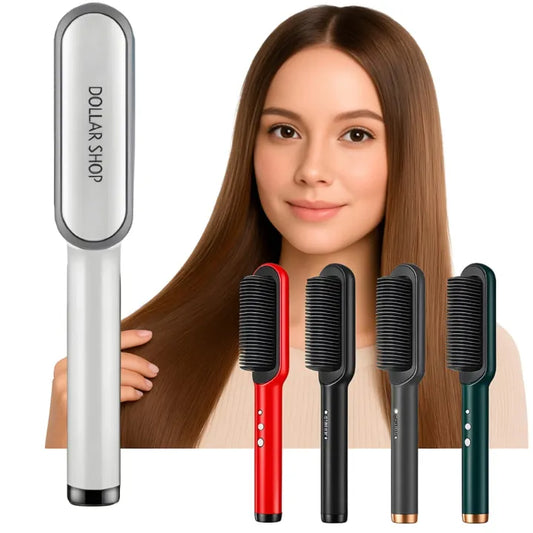 Electric Hair Straightener Brush – Comb + straightener in one, quick styling for busy mornings