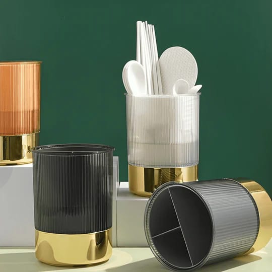 3 Grid Kitchen Utensils Holder-White