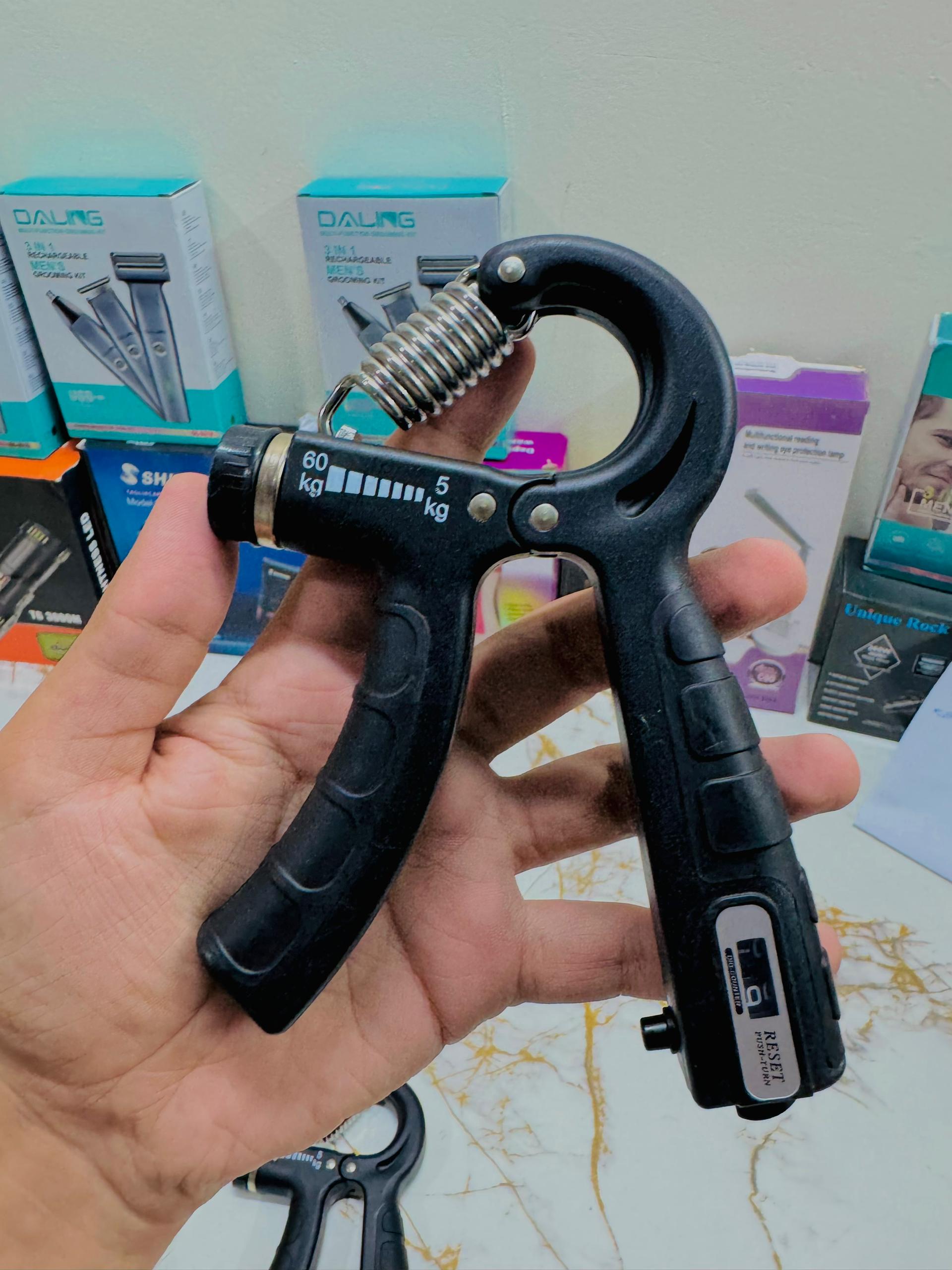 Imported Adjustable Hand Gripper (5–60kg) with Automatic Counting & Non-Slip Grip