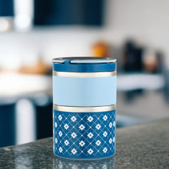 2 Layer Lunch Box-Blue