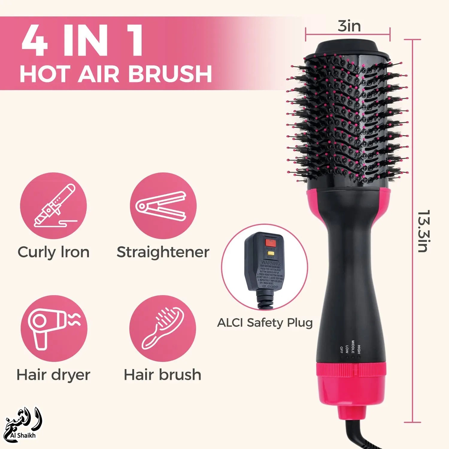 Hot Air Brush Dryer – Blow dry 3 in 1 Hair Dryer & Styler