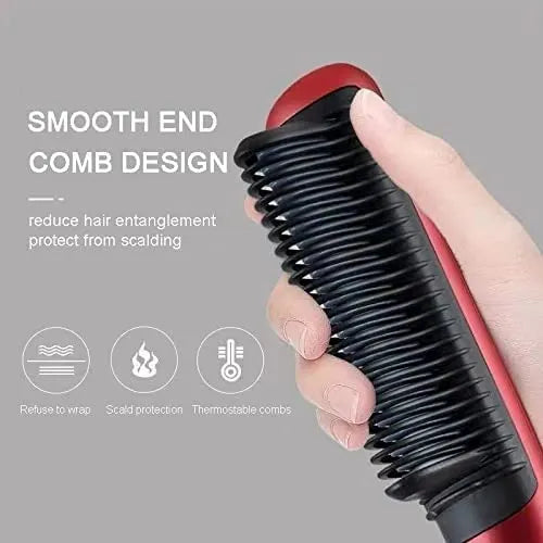 Electric Hair Straightener Brush – Comb + straightener in one, quick styling for busy mornings