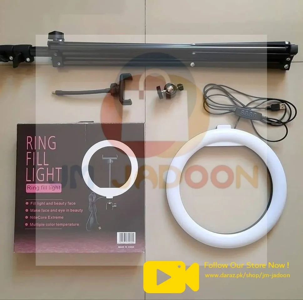 26CM/36CM Selfie LED Ring Light with 7ft Tripod Stand Mobile Phone Holder